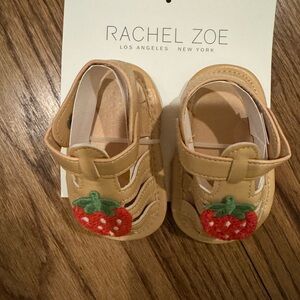 Rachel Zoe Kids Tan Sandals with Red Strawberry Appliqués